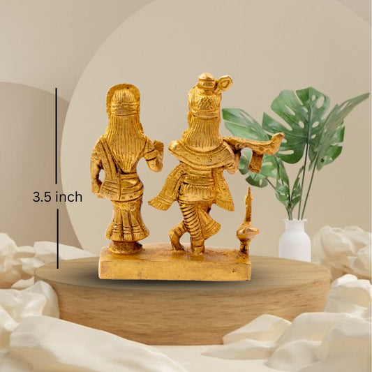 Buy Radha Krishna Brass Idol with Blue eyes