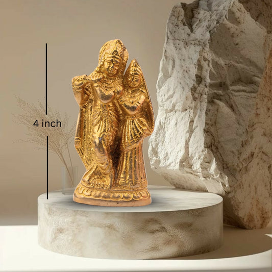 Shop Radha Krishna Brass Idol with pose- 4 inch