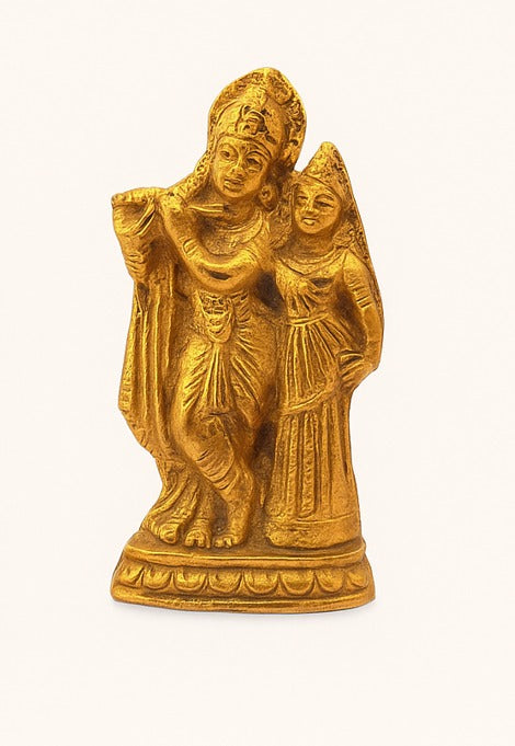 Shop Radha Krishna Brass Idol with pose- 4 inch